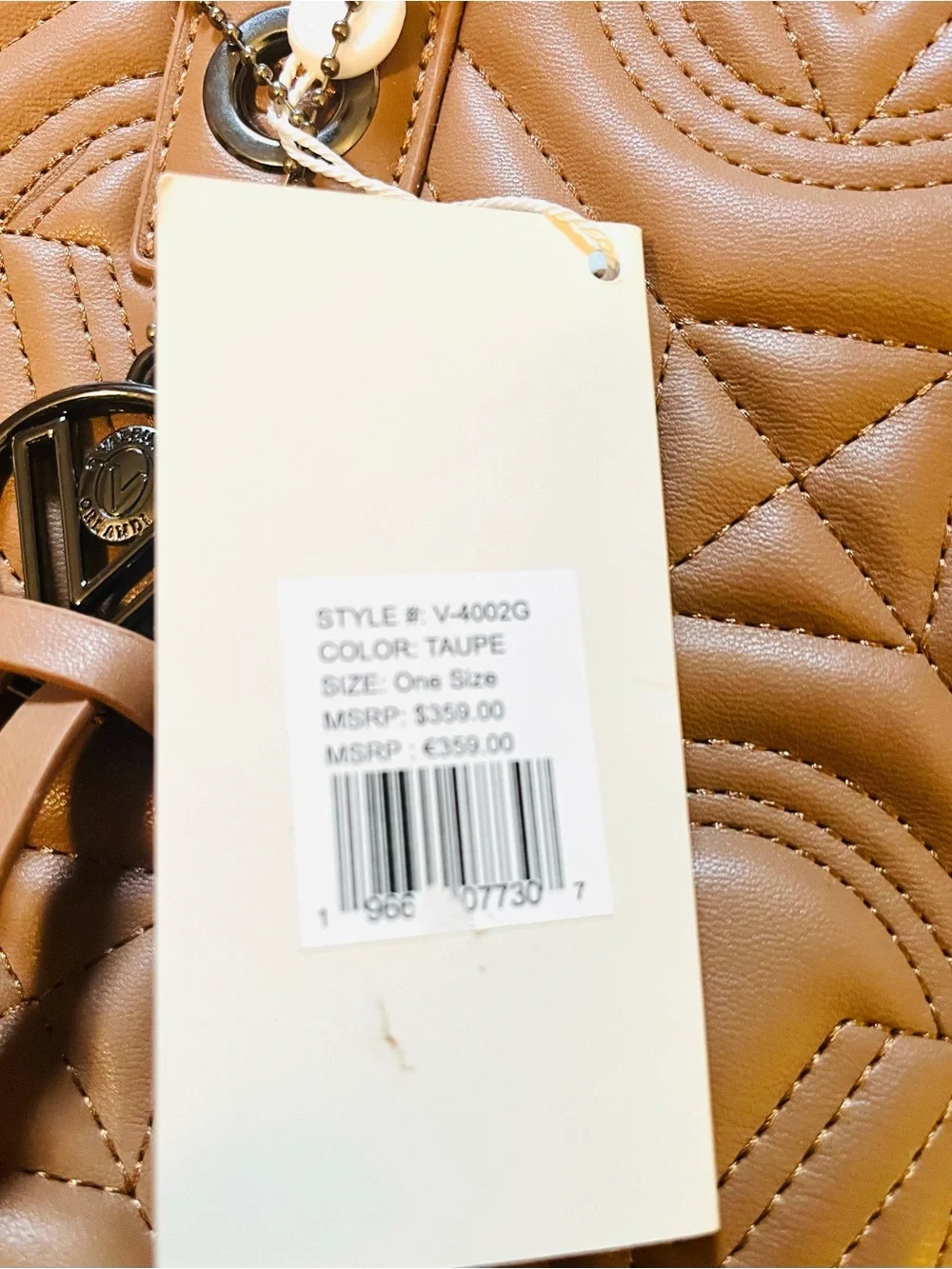 Valentino Orlandi Italian Leather Satchel with Branded Guitar Strap - NWT